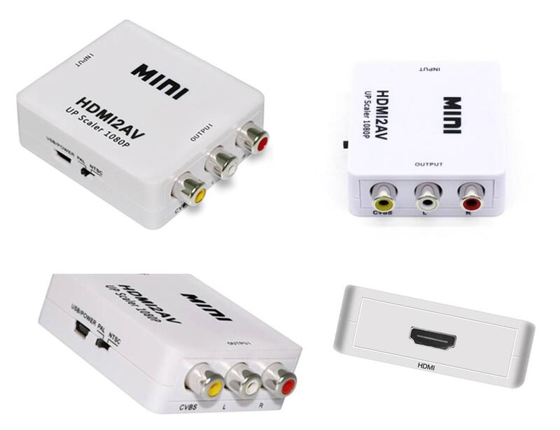 HDMI 視訊影像 to AV 端子 (RCA 紅白黃) 支持 1080P 影音數位類比CVBS訊號轉接器 480P