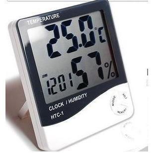 全新 溫度/濕度/時鐘 三合一 HTC-01 HTC-1電子式溫溼度計 溫度計 大字幕 時鐘 日曆 鬧鐘 附電池