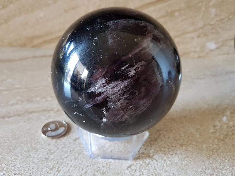 天然 紫黑水晶球 (2022 公克)
