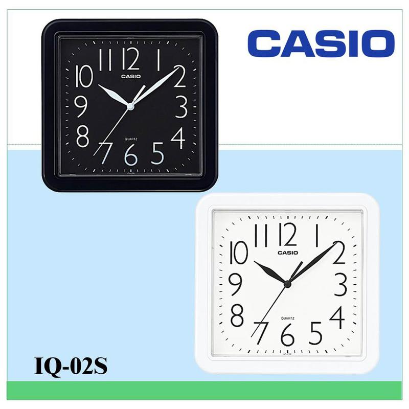 CASIO時鐘 居家必備 大數字 對比顏色 大方流線正方形掛鐘(10吋) 保證公司貨附保固卡全省保固IQ-02S