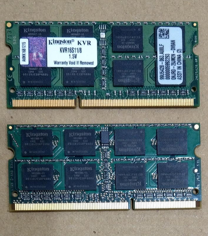 金士頓/美光 筆記型電腦用記憶體 DDR3 1600 8G - 原廠終生保固