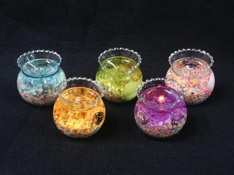 【鑫寶貝】貝殼DIY  小魚缸 果凍蠟 DIY套件(7綠) 一組40元(含砂、臘、貝殼、芯)