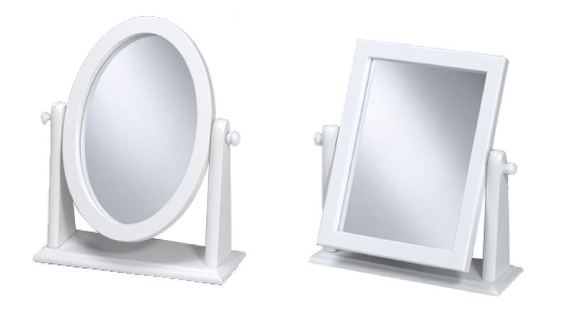 【木森林傢俱工廠】桌上鏡(白色)  鏡子 化妝鏡 立鏡