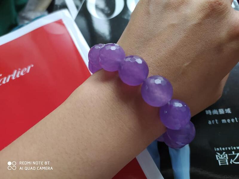 冰種紫羅蘭~印尼天然玉瓍【紫玉瓍鑽石切割】16mm手珠 手鍊