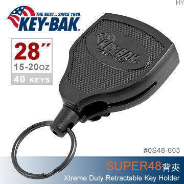 "電筒魔" 美國製KEY BAK SUPER48 Xtreme Duty 28"伸縮鑰匙圈(背夾款) #0S48-603