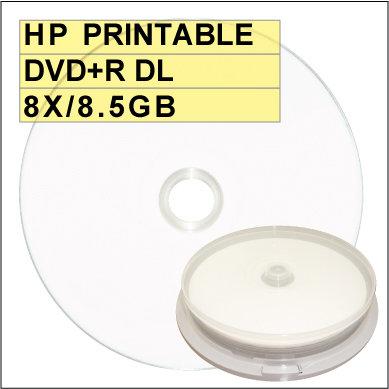 HP printable DVD+R DL 8X / 8.5GB 可列印式空白燒錄片 可超燒至8.7GB 10片