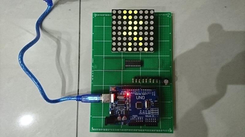 [Arduino專題-8X8LED01] 8X8單色LED點矩陣~四種走路/立正小綠人 ★手焊板成品★