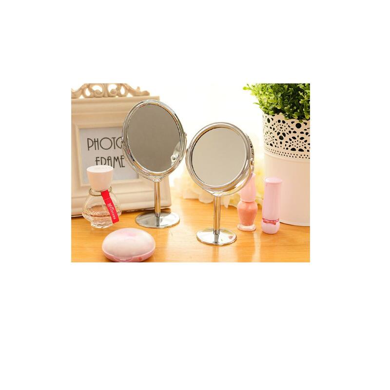 現貨💕化妝鏡💕高清化妝鏡 金屬梳妝鏡 雙面可旋轉化妝鏡 梳妝台鏡子 美容工具 梳化鏡 美妝鏡 雙面桌鏡