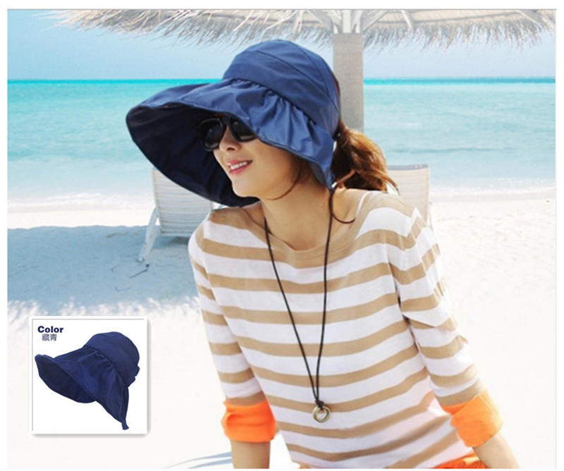 韓版女用可摺疊遮陽帽 母女親子帽夏天防水抗UV防紫外線沙灘帽防曬帽涼帽戶外可折疊休閒帽