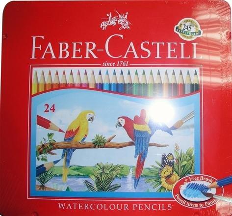 ［美術大補帖］~德國原裝進口Faber-Castell輝柏~初學入門紅盒裝水性色鉛筆[24色] 網路超低價~!