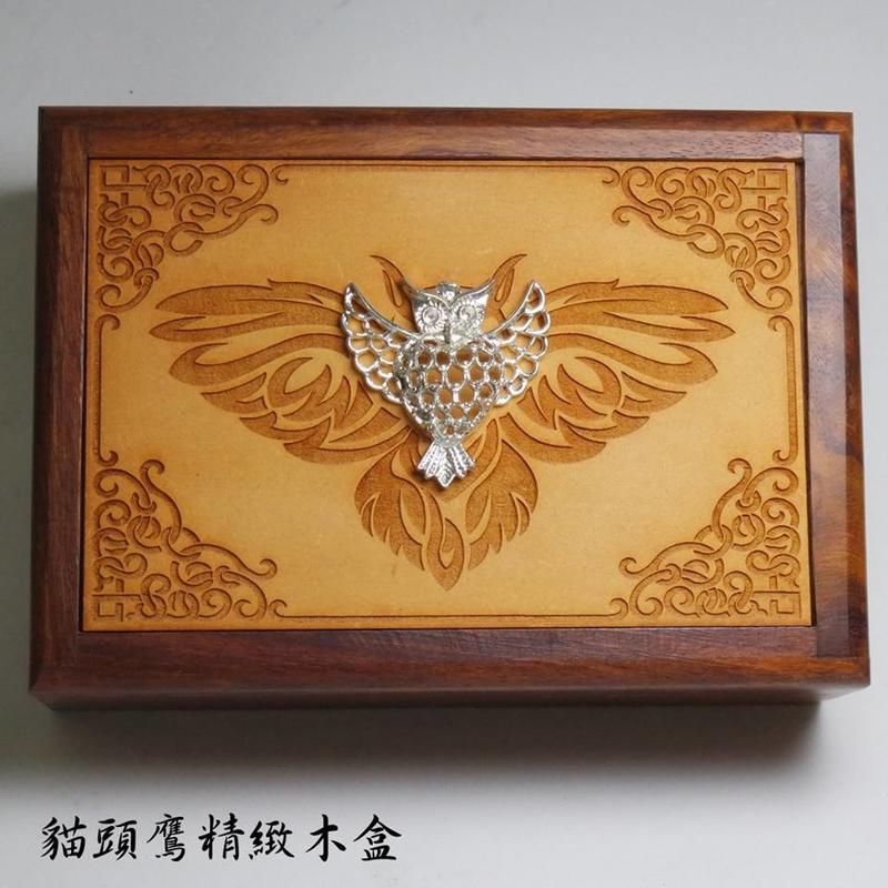 (售完)貓頭鷹精緻木盒 塔羅盒/卡牌盒/珠寶/首飾盒