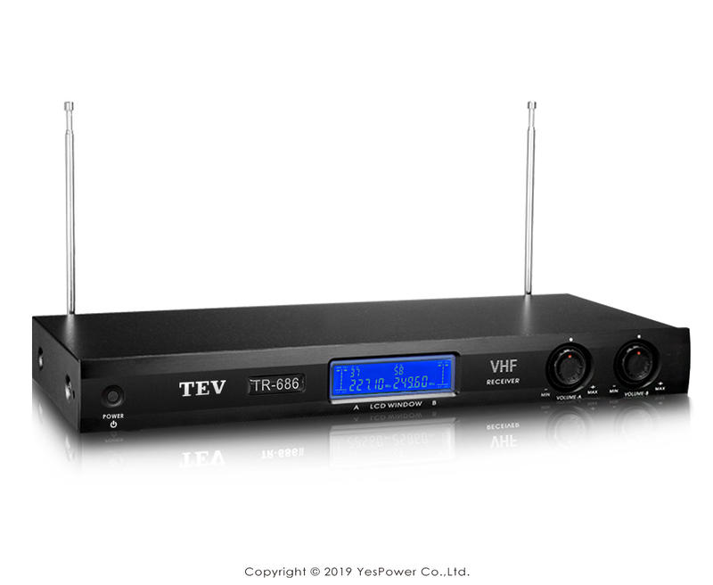 TR-686 TEV 雙頻道VHF無線麥克風/2支無線麥克風/訊號穩定經濟耐用/體積小重量輕/一年保固 悅適影音