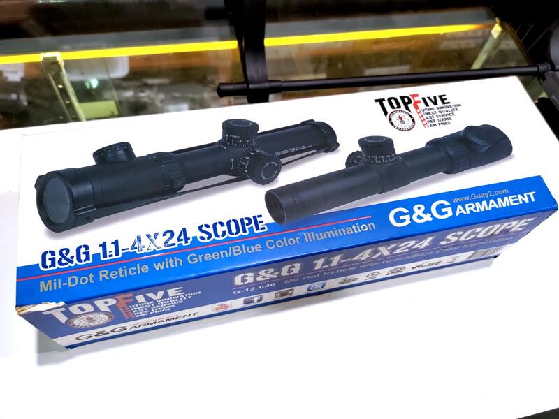 二手寄賣9成新G&G 怪怪1.1-4X24 瞄具LPVO 快瞄倍率鏡G-12-040 含快拆鏡