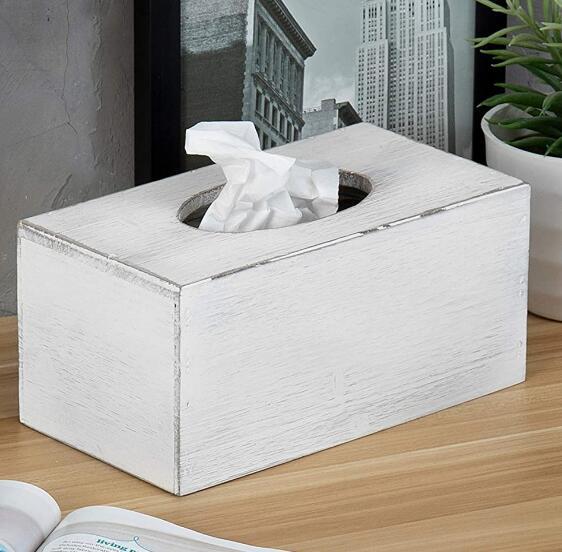 14894c 日本製 手工品 限量品 木頭製 復古白色 抽蓋式 日式客廳房間咖啡廳衛生紙盒面紙盒紙巾盒擺設品擺件禮品