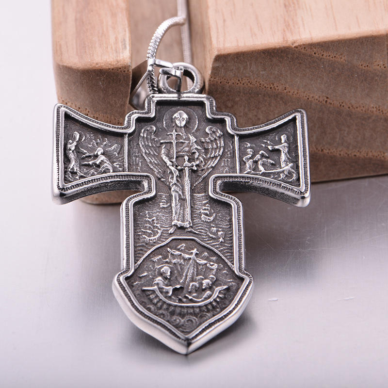 【JesusArt】 天主教聖物 鈦鋼耶穌苦像十字架吊墜 墜飾