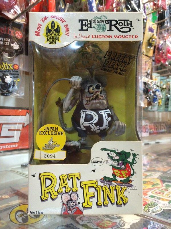 (I LOVE樂多)絕版老品RAT FINK RF全可動滑板鼠(灰黑款) 送人自家收藏皆適宜
