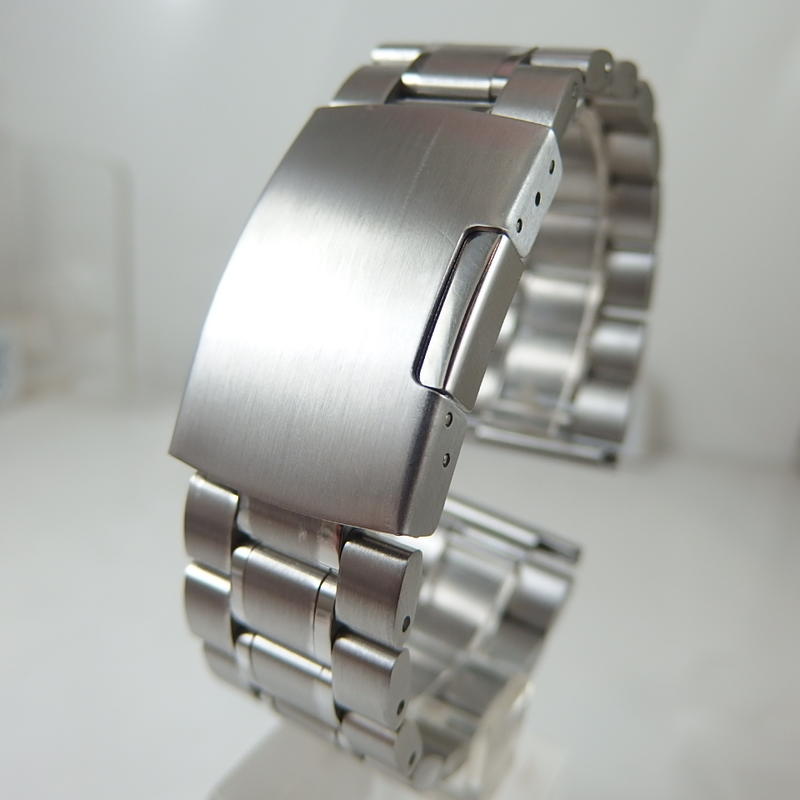 【錶帶家】18mm 20mm 22mm 24mm 銀色實心平頭不銹鋼錶帶替代MK Galaxy Watch Fossil