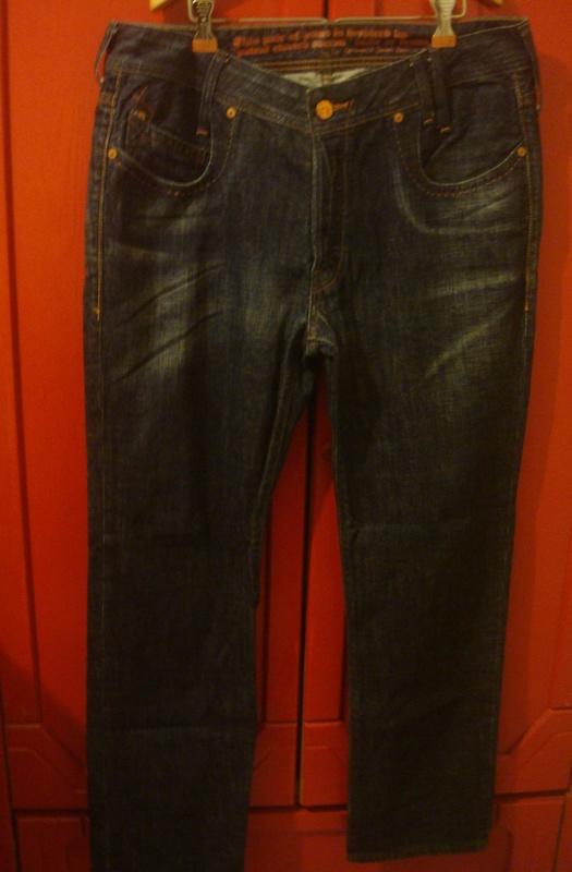 【LEVI'S】藍色刷白牛仔長褲 36X32號/實量約36腰