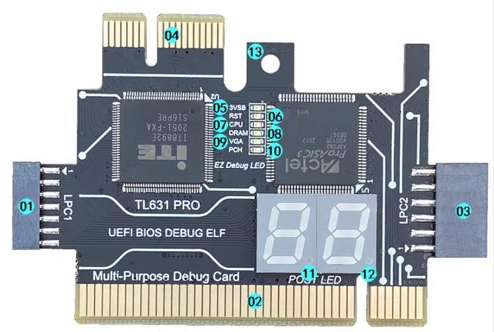 萊特 電腦維修 PCI-e 診斷卡 維修卡 debug TL631 PRO 附發票