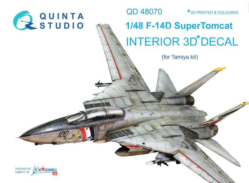 ㊣ Quinta Studio 1/48 F-14D 美軍艦載熊貓戰鬥機 Tamiya 3D立體浮雕水貼 QD48070