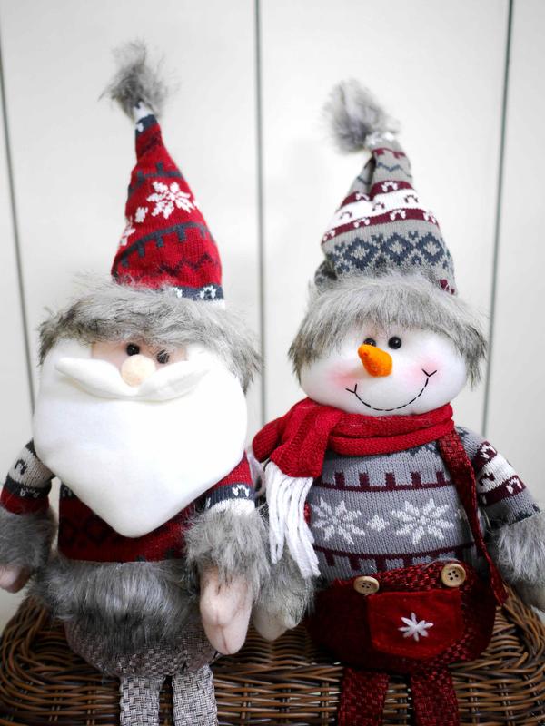 【台灣現貨】(外貿原單)聖誕老人玩偶 聖誕老公公 絨毛娃娃 雪人 聖誕節交換禮物 布置擺設