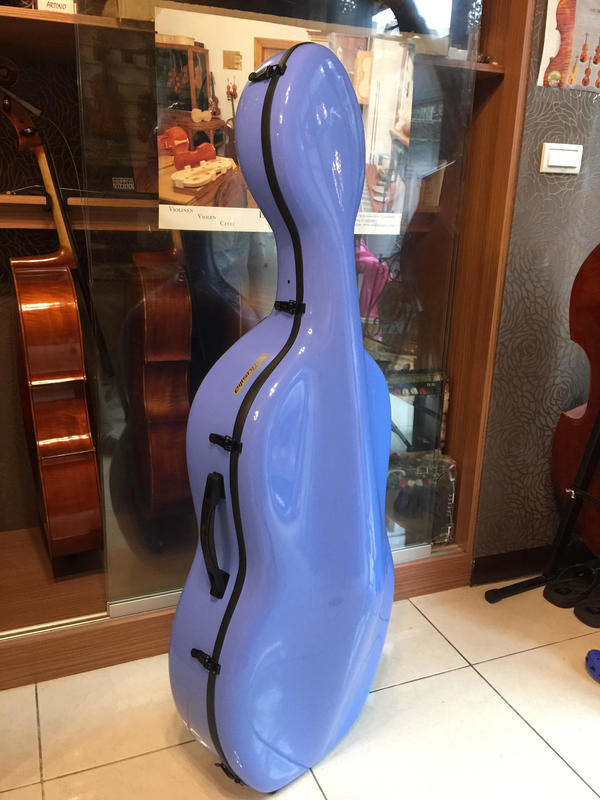 {亨德爾音樂美學-安畝提琴工作室}德國 Musilia大提琴盒 S1 高品質碳纖維-實測重3.6公斤 水藍 GEWA比較