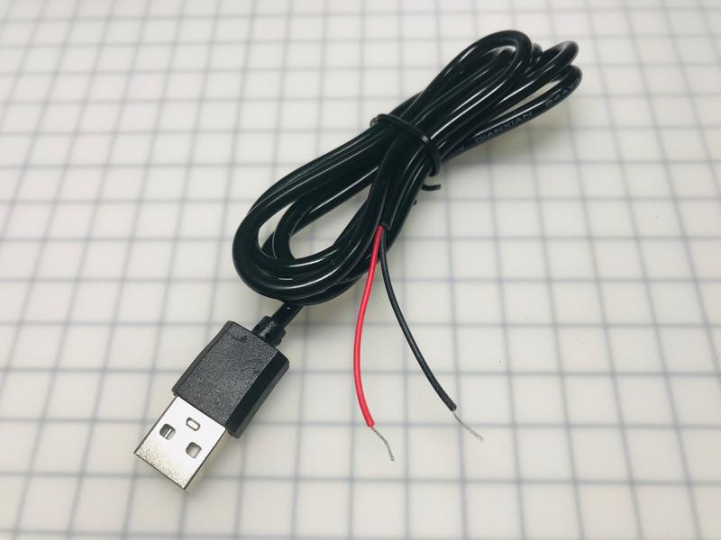 [米奇爸] USB供電線 公頭紅黑兩芯線 1M 適用5V電扇/LED燈 需焊接使用 訂單未滿100元不出貨