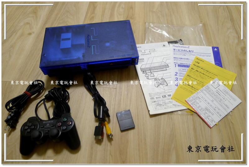 現貨~『東京電玩會社』 【PS2】SONY PS2 主機 SCPH-37000 洋 限定機 透明藍~~~功能正常