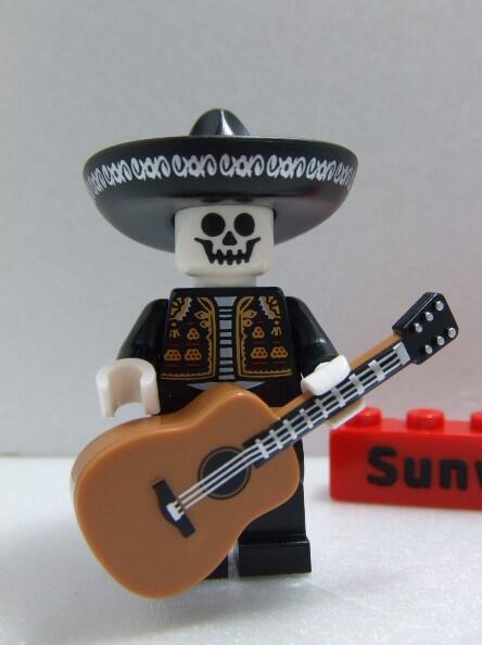 【積木2010】樂高 LEGO 亡靈節 骷髏 樂手 (含 吉他 ) / 墨西哥帽 ( 萬聖節限定 BAM )可可夜總會