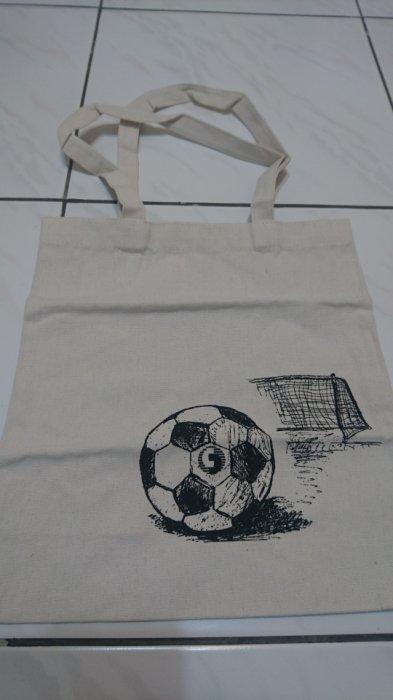 中華電信發行 足球圖樣 麻布袋
