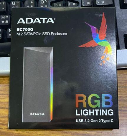 點子電腦-北投@威剛 ADATA EC700G M.2 PCIe/SATA RGB 固態硬碟外接盒1150元