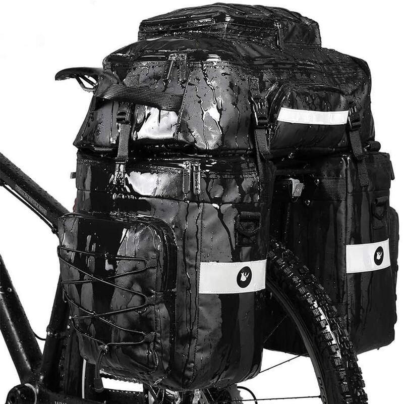 Rhinowalk自行車三合一防水馱包 75L單車環島旅行袋 腳踏車貨架上袋 肩背貨架包 鐵馬鞍袋