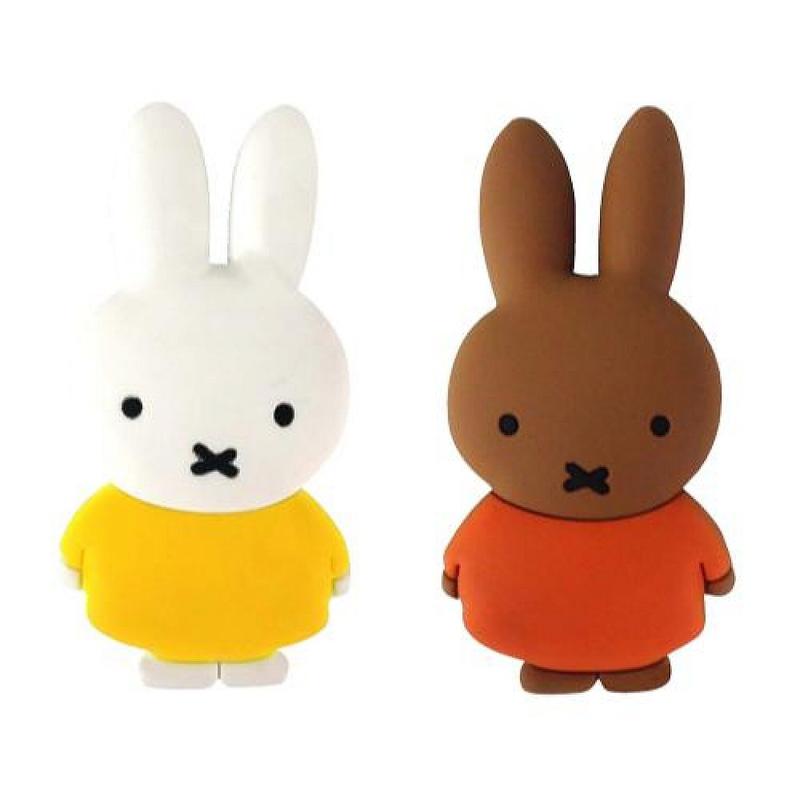花見雜貨~日本進口全新正版miffy米飛兔立體造型裝飾貼2入車用居家裝飾車牌貼
