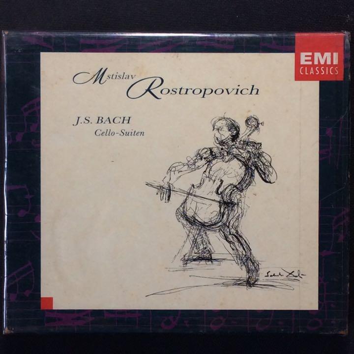 企鵝三星/Bach巴哈-無伴奏大提琴組曲全集 Rostropovich羅斯托波維契/大提琴 2張CD 荷蘭版