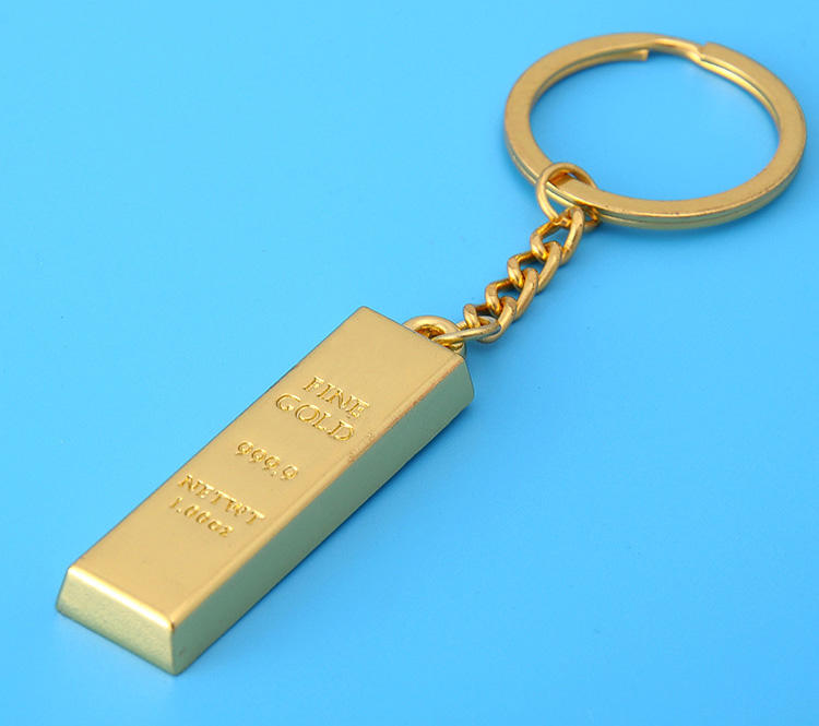 [米奇爸] 金條鑰匙圈 999.9 金塊造型鑰匙圈 30公克 沉甸甸的贈品 訂單未滿50元不出貨