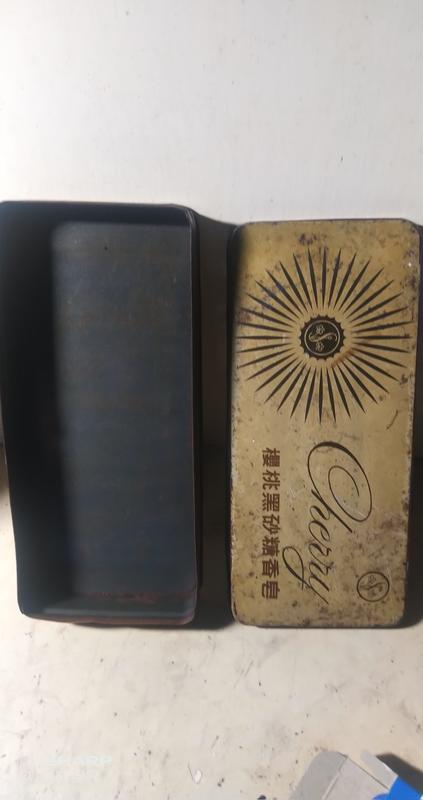 早期鐵皮盒 櫻桃黑砂糖香皂鐵盒 高約4cm長約22.5cm寬約10cm保存良好