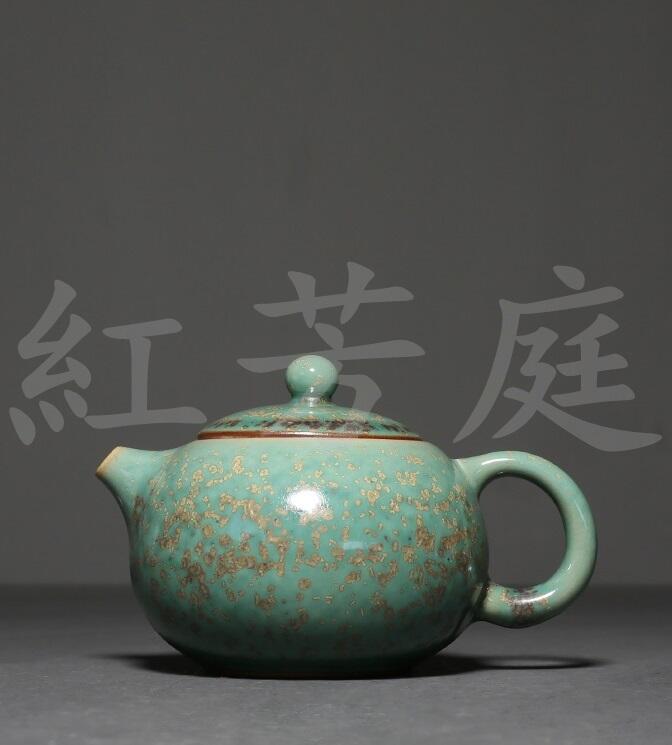 台灣手作 松石綠 西施壺 泡茶壺 銅綠 柴窯 泡茶器 茶具 茶壺 版權著作 泡茶用具