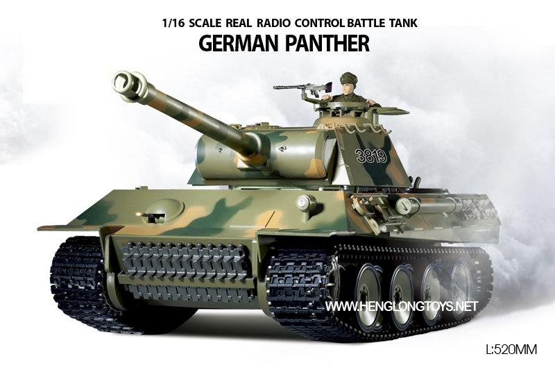 天母168 NCC 認證 恆龍 3819-1 1/16 GERMAN PANTHER  BB彈 遙控坦克車 7.0全套版