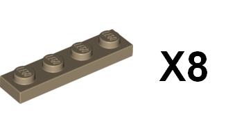 全新LEGO樂高薄板 3710 4626904 深米色 Dark Tan Plate 1x4 (8個) E02 H63