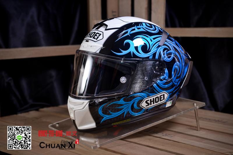 傳璽騎士部品【SHOEI X-14】KAGAYAMA TC-2｜加賀山藍白彩繪選手帽｜X