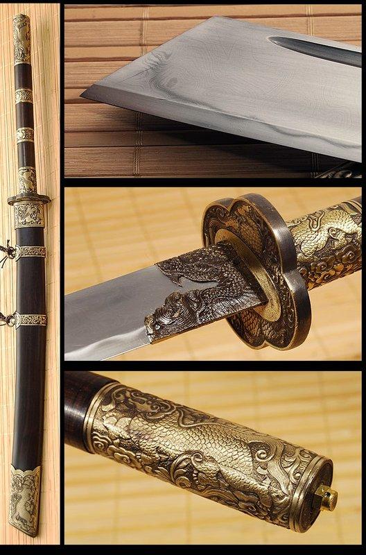 康熙斬馬刀二級黒檀百錬文紋鋼  古兵器 武具 刀装具 日本刀 模造刀 居合刀 康熙斬馬刀二級黒檀百錬文紋鋼 古兵器 武具 刀装具 日本