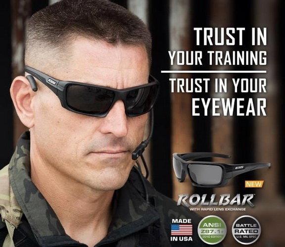 已售出- 美製軍規 ESS Rollbar 抗彈太陽眼鏡組 快拆式鏡片4組 黑色LOGO 戰術款