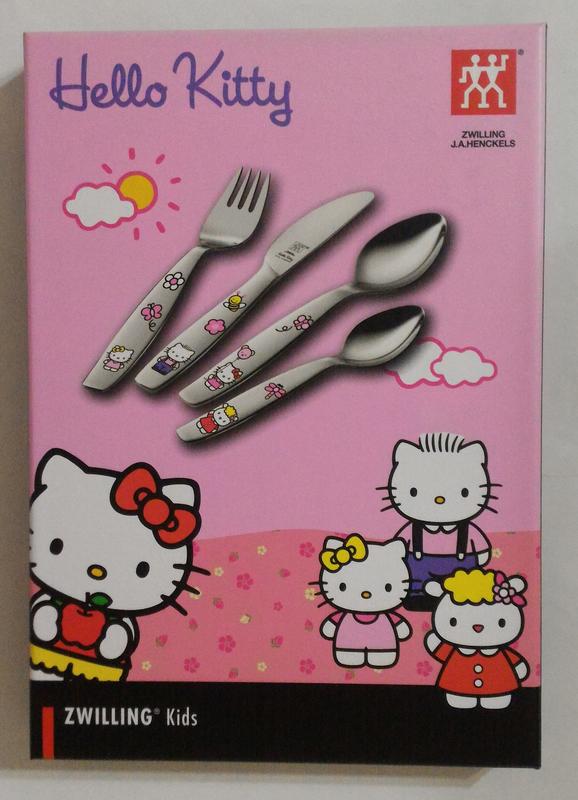 ZWILLING 德國雙人Hello Kitty 兒童餐具四件組(主餐勺、甜點勺、餐刀、餐叉各1入)