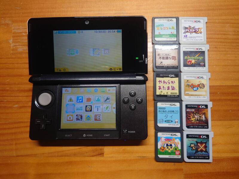 任天堂3DS 日規主機+ DS/3DS遊戲10片+ 原廠充電器功能正常不拆售| 露天