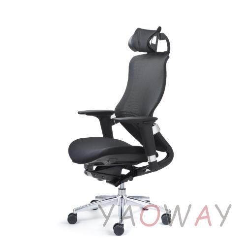 【耀偉】NU chair 1520 鋁合金款網椅-黑(人體工學椅/主管椅/電腦椅/網椅)