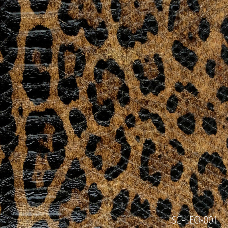 『包包材料』PVC皮革 SC-LEO-001  棕色豹紋壓紋皮-手工藝 DIY 拼布 手作