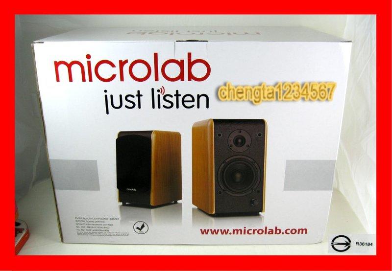 【全新公司貨 開發票保固】Microlab B-77 2.0聲道 Hi-Fi 喇叭，木質古典楔型設計低頻倒相管B77