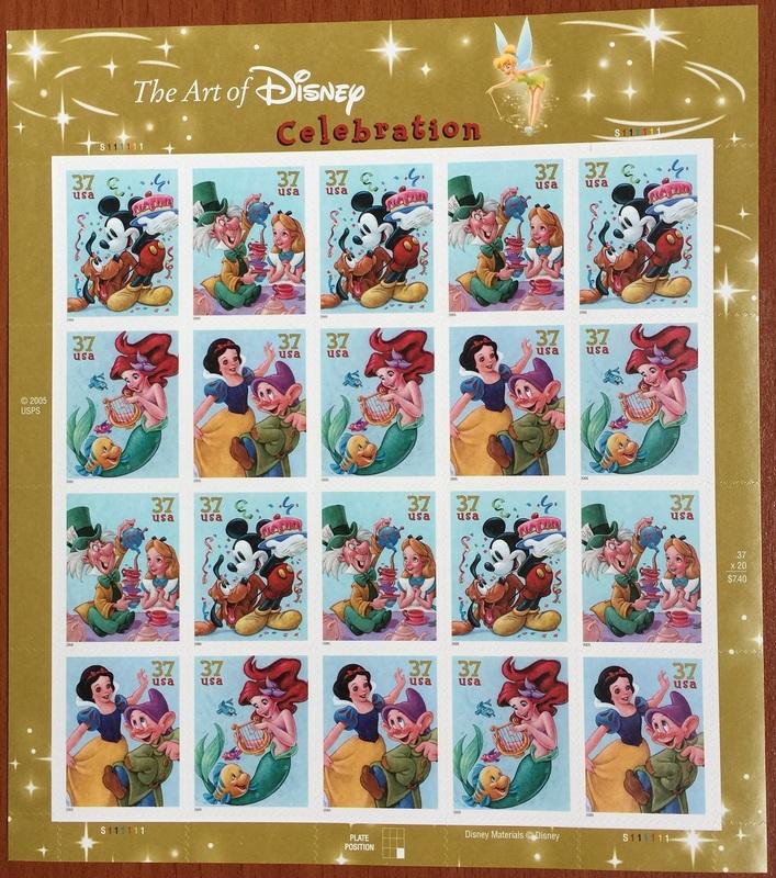 (美國郵票)美國2005發行 迪士尼卡通的藝術 慶祝