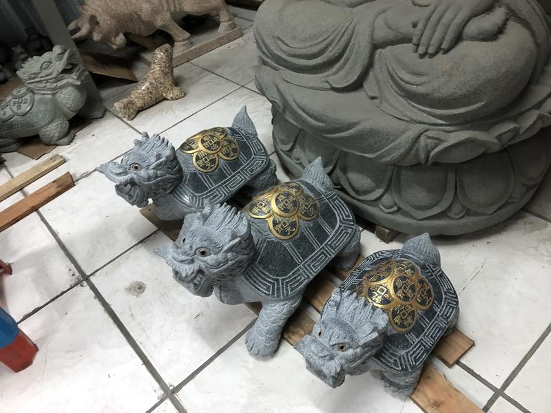 『石夫的家』石雕龍龜水池擺飾噴水龍龜