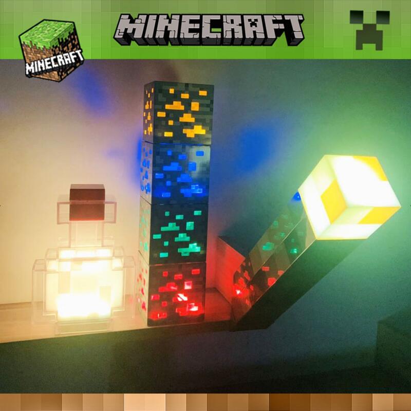 【現貨】Minecraft創世神 麥塊 拼接燈 藥水 礦石 火把 擬真USB充電小夜燈 生日禮物 交換禮物 聖誕禮物